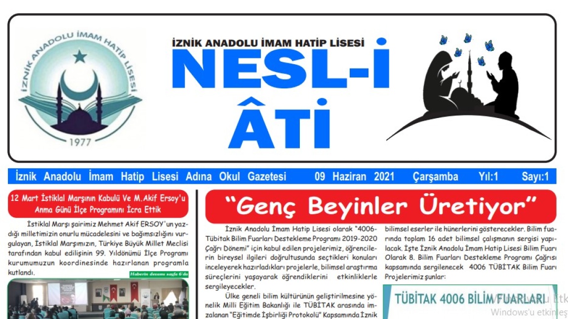 Okul Gazetemiz NESL-İ ATİ 2.Sayı Hazırlıkları Başladı